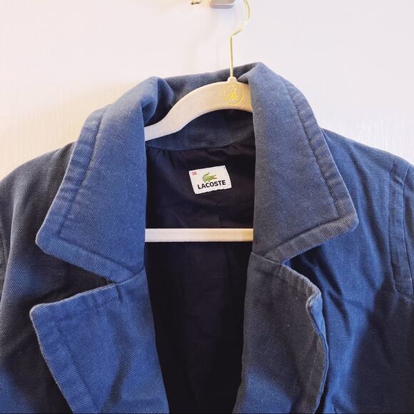 Lacoste Blue Cotton Double-Breasted Blazer - Picture 2 of 13